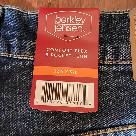 Relaxed Straight Fit Jeans Comfort Flex 5 Pocket Blue Men's 32W X 32L NEW - Picture 4 of 5